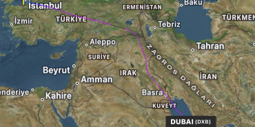 İran hava sahası yeni rota