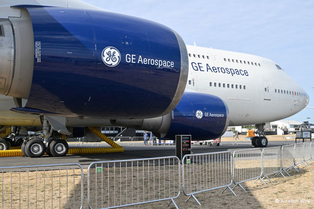 Eski JAL Boeing 747-400 Farnborough'da GE Aerospace'in test uçağı olarak sergileniyor 1 HNrYQfyWkAEeltE