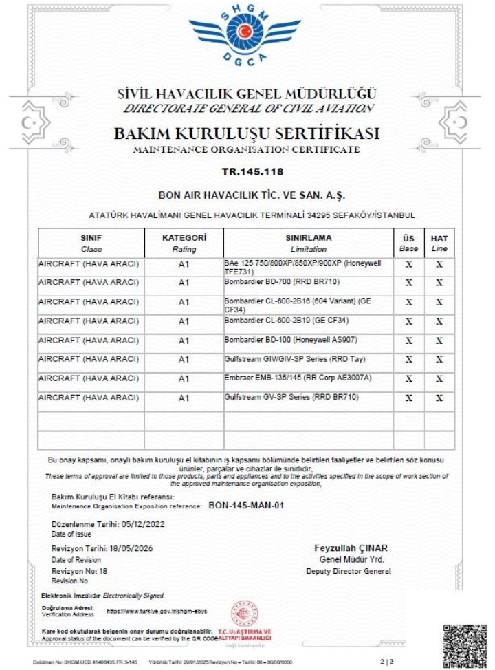 Bonair Aviation Gulfstream G550 İçin tam kapsamlı bakım ve NDT yetkisi aldı 2 Screenshot 20260717 2335182
