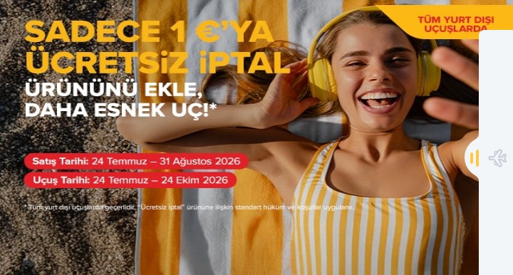 Pegasus'tan yurt dışı uçuşlarına özel "1 avroya ücretsiz iptal" kampanyası 1 Screenshot 20260724 1229482