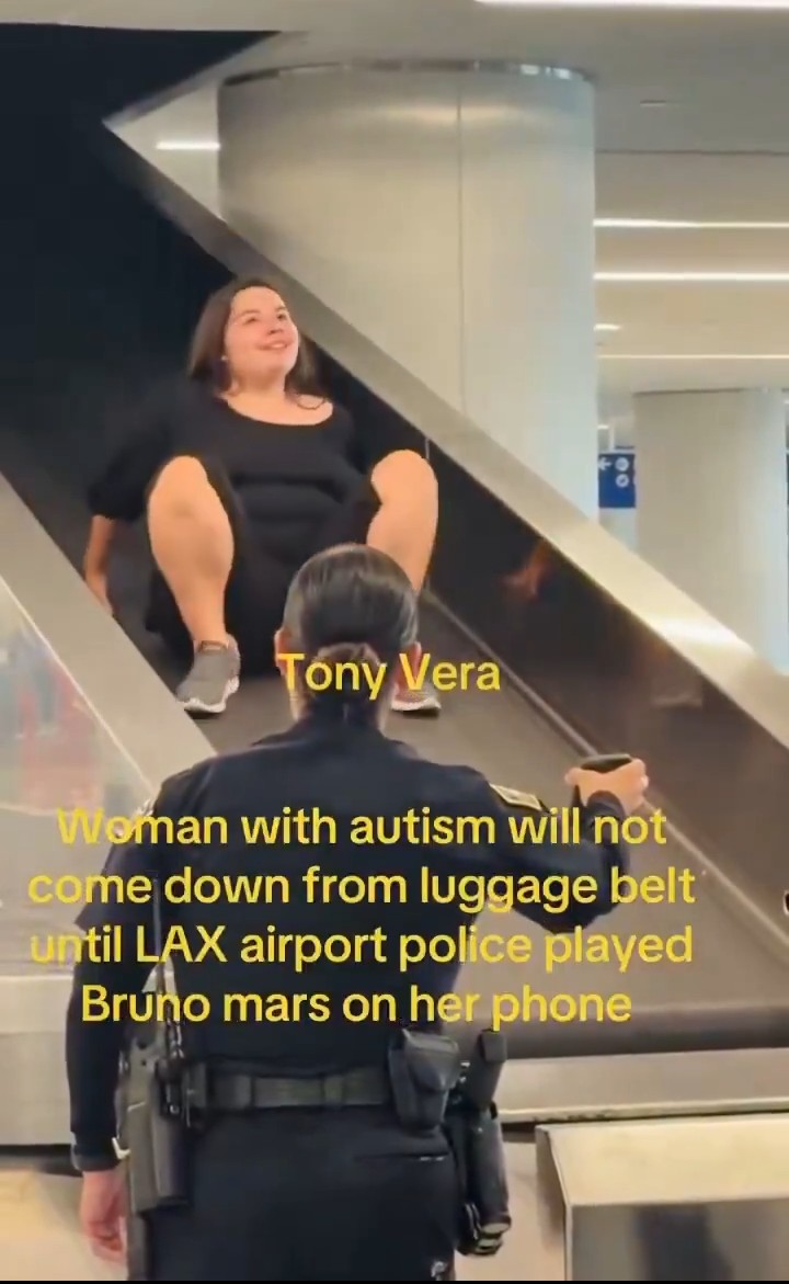 Los Angeles Havalimanı'nda otizmli kadını polis memurunun müzikli yaklaşımı ikna etti 1 Screenshot 20260727 1209502