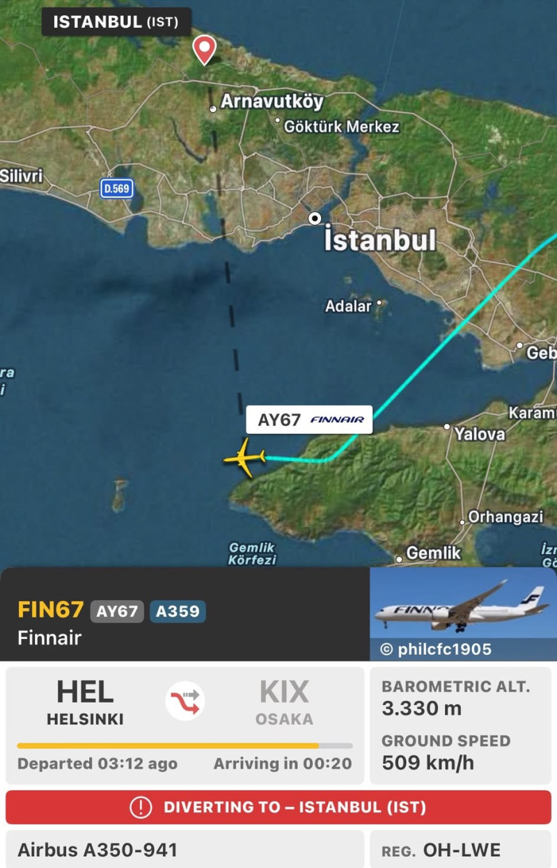 Finnair Uçağı Tıbbi Acil Durum Nedeniyle İstanbul’a Acil İniş Yapıyor 1 IMG 20260927 WA00023 e1790535444937
