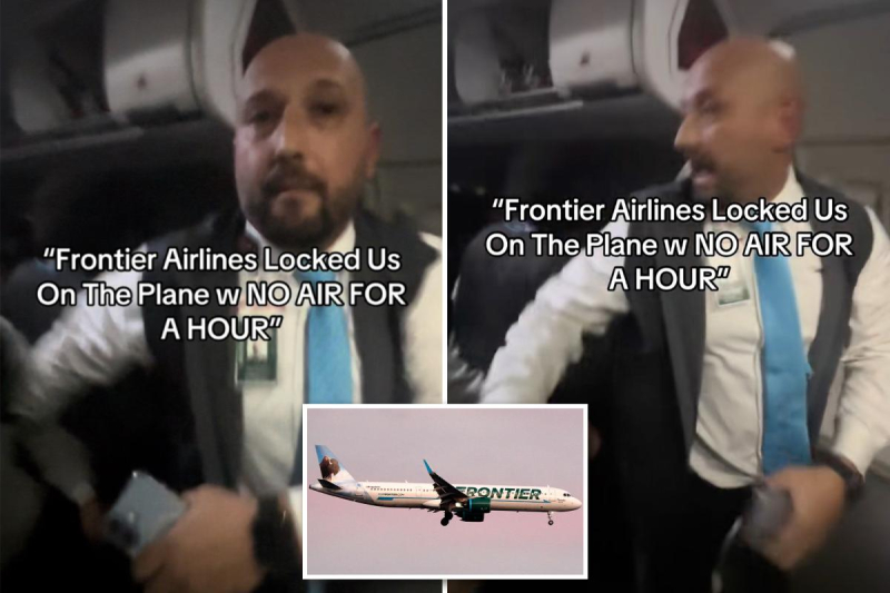 Frontier uçağında mahsur kalan yolcu çıkış kapısına yönelince kabin görevlisi müdahale etti 1 HUKpk oWEAAVUes e1791534899737